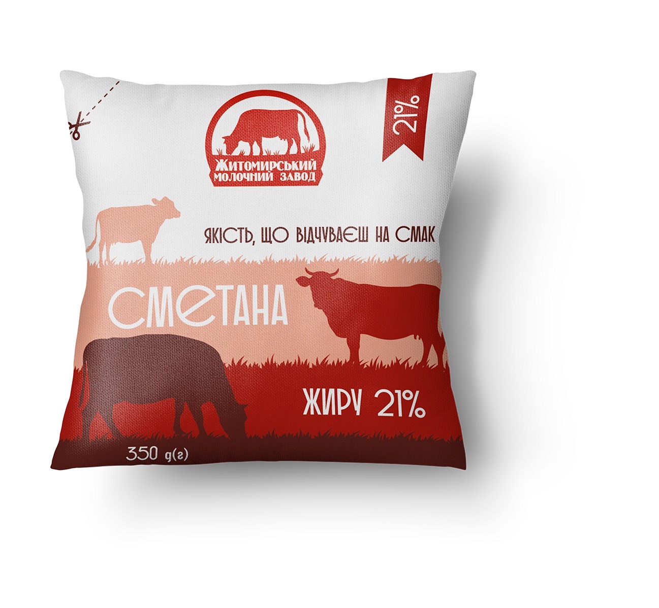 Сметана 21%, 350г, плівка Житомирський молочний завод